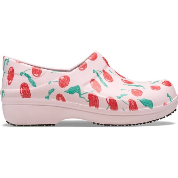 NWT Crocs Neria Pro II LiteRide Graphic Work Clog Pink Milk Cherries Size 10 - Picture 3 of 12